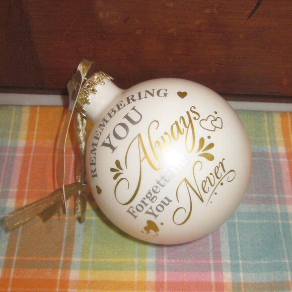 Remembering You Ivory Glass Ornament - Picture 2 of 2